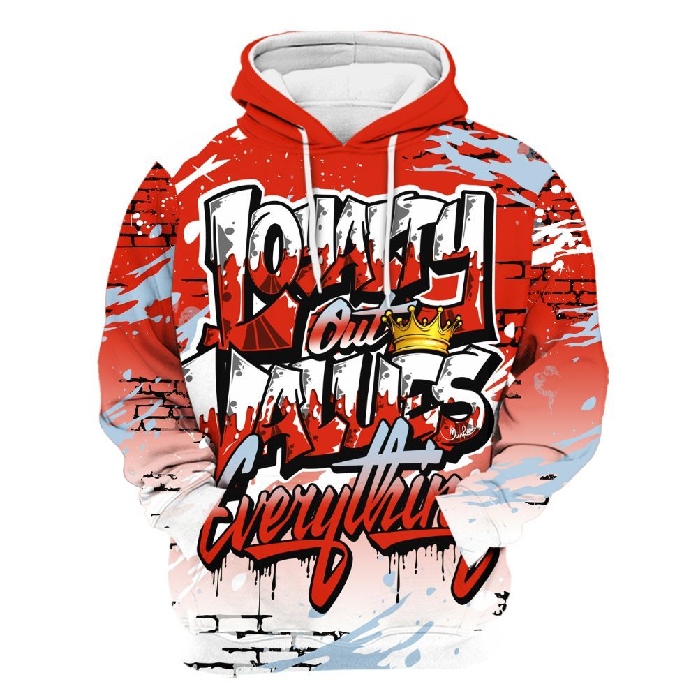 Hoodie To Match Retro Cherry 11s - Values Of Loyalty Drip All Over Print