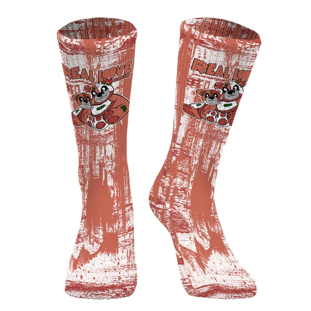 Sock To Match Dune Red 13s - Sincere Fondness Bear Graphic Unisex