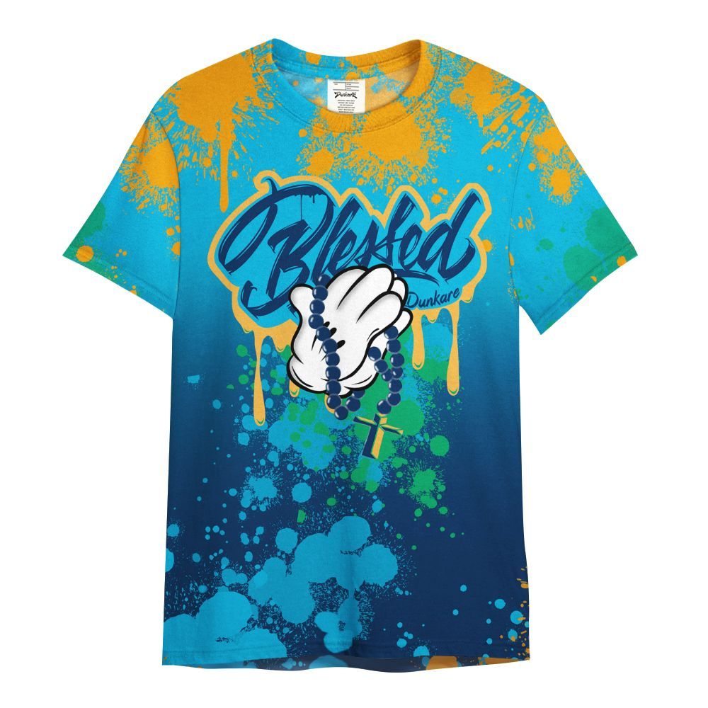 Shirt To Match Dunk Low GS Electric Algae - God Blessed Ink Drip All Over Print