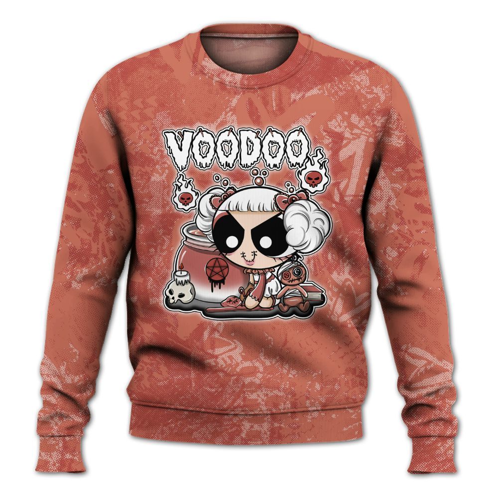 Sweatshirt To Match Dune Red 13s - Voodooz Heart Grunge All Over Print