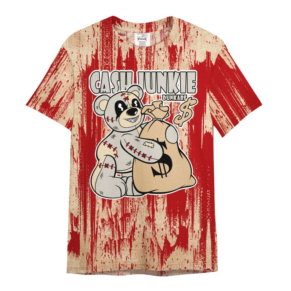 Shirt To Match Dunk Low Strawberry Waffle - Cashs Junkie Bear Glitch Art All Over Print
