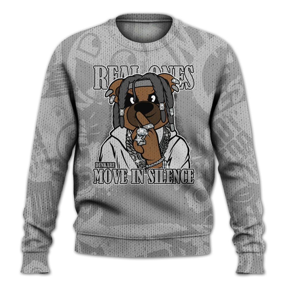 Knitted Sweater To Match Black Wolf Grey 12s - Silent Achievers Bear Monogram Graffiti