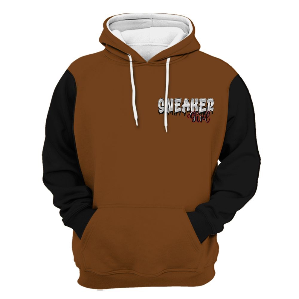Hoodie To Match Archaeo Brown 5s Varsity Jacket, Custom Name Sneaker Girl Money All Over Print
