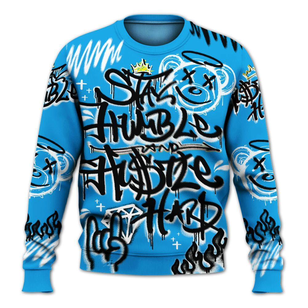 Sweatshirt To Match Black University Blue 2022 13s - Humble Drip Streetwear Graffity All Over Print