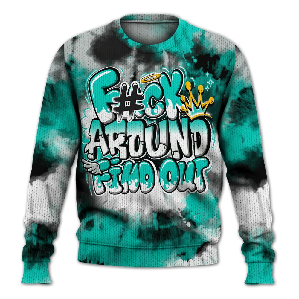 Knitted Sweater To Match Air Max 95 Dark Tiffany - Tie Dye FK Around Find Out