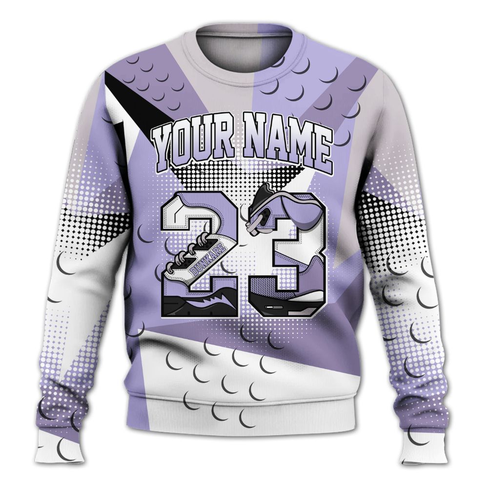 Sweatshirt To Match Low Pure Violet 11s - Poly Custom Name Number 23 5s All Over Print