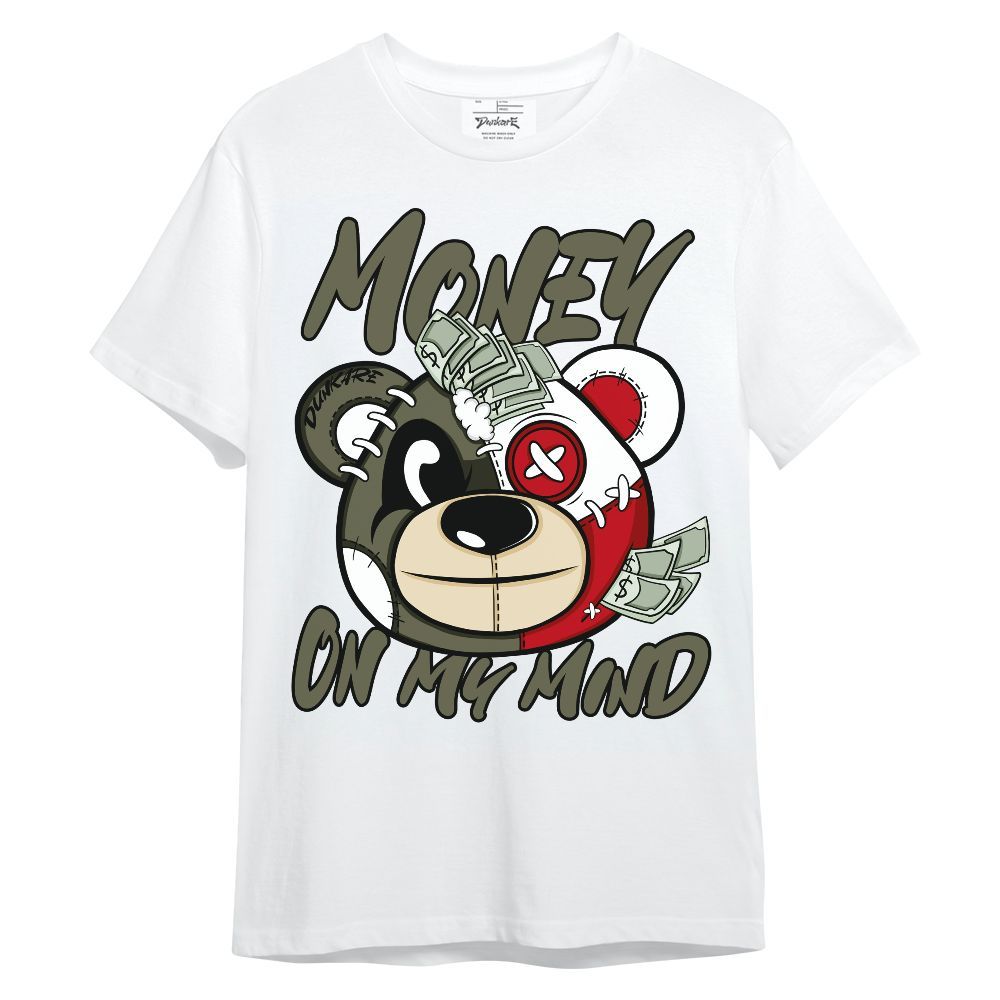Shirt To Match Low OG Medium Olive 1s - Money On My Mind Bear Shirt Unisex Oufit Unisex Shirt