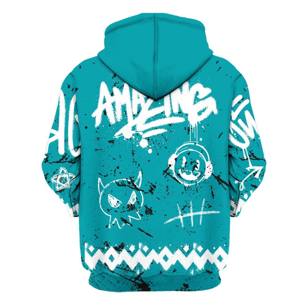 Hoodie To Match Air Griffey Max Aquamarine 1s - Friday Sneaker Crayon All Over Print
