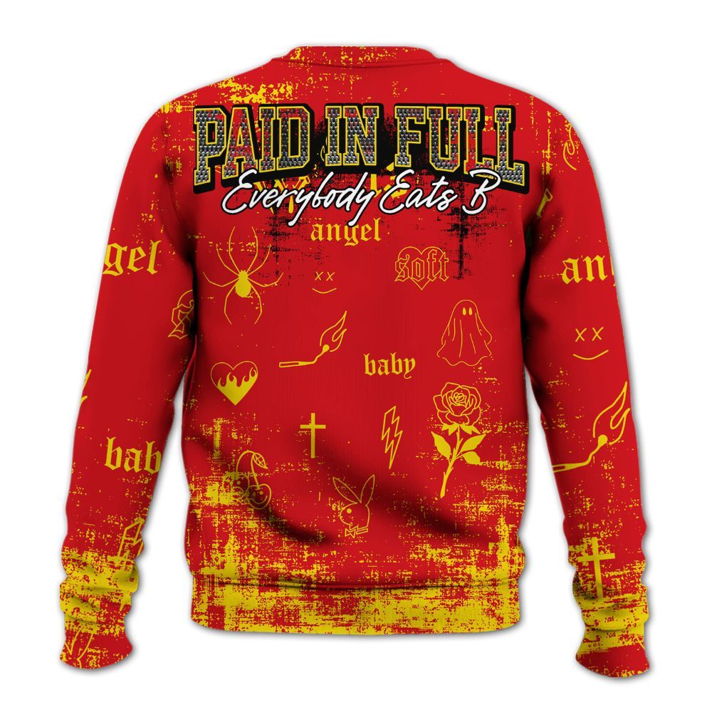 Sweatshirt To Match Ferrari 14s - Paid In Full Money All Over Print