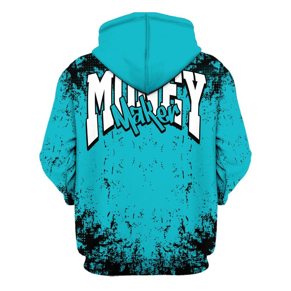 Hoodie To Match Retro Aqua 5s - Move In Silence Money Street Retro All Over Print