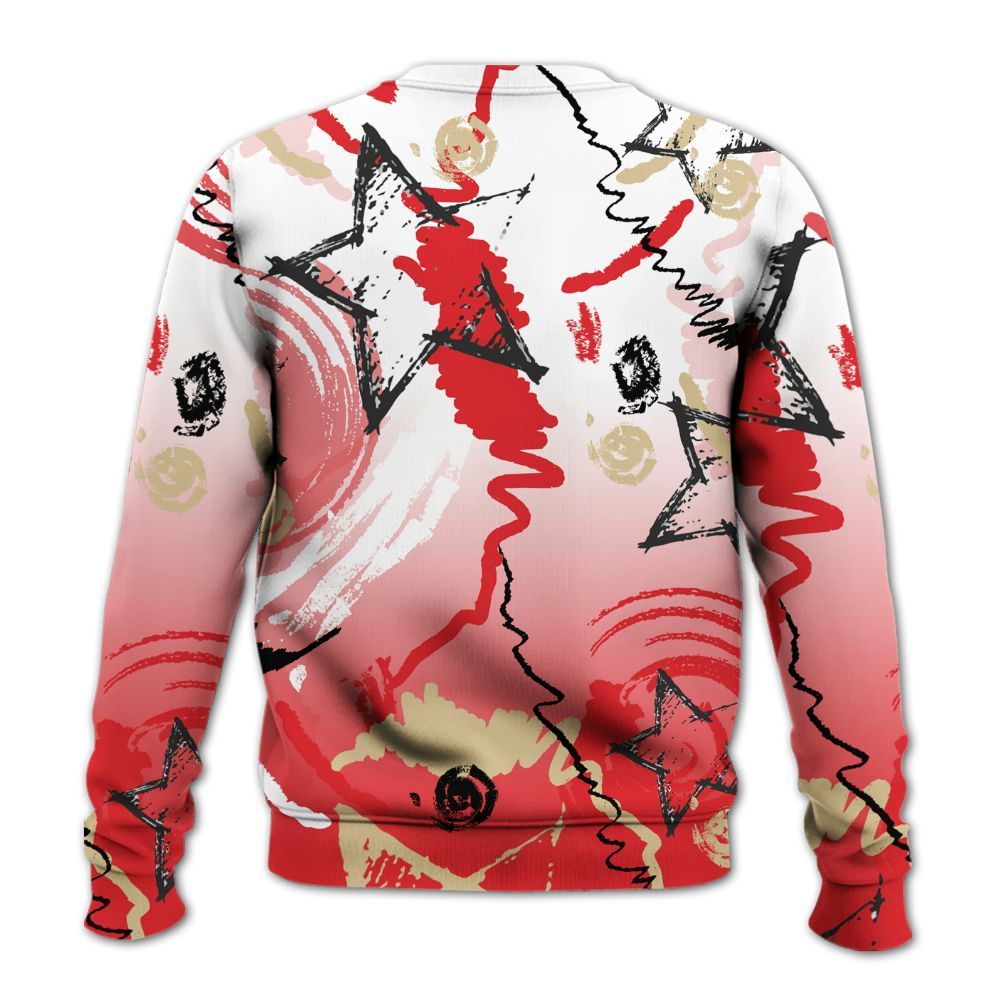 Sweatshirt To Match Prime 93 Fire Red - Grind Shine Later Drip All Over Print