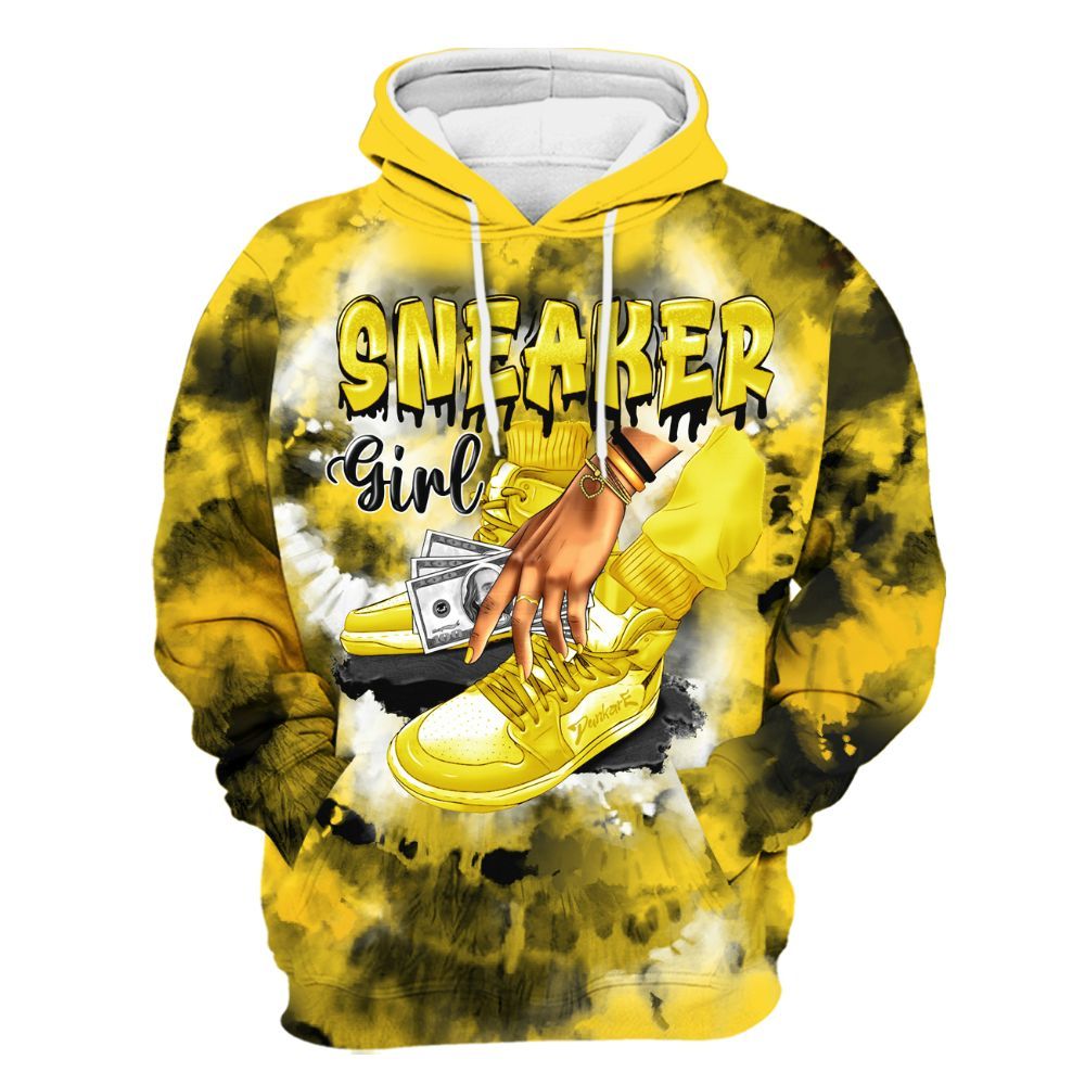 Hoodie To Match Retro Thunder 4s - SNEAKER Girl Money Drip Tie Dye All Over Print