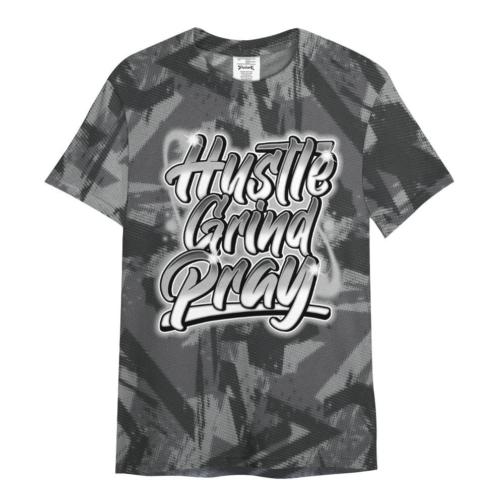 Shirt To Match White Thunder 4s - Hustles And Prayer Graphic Halftone All Over Print
