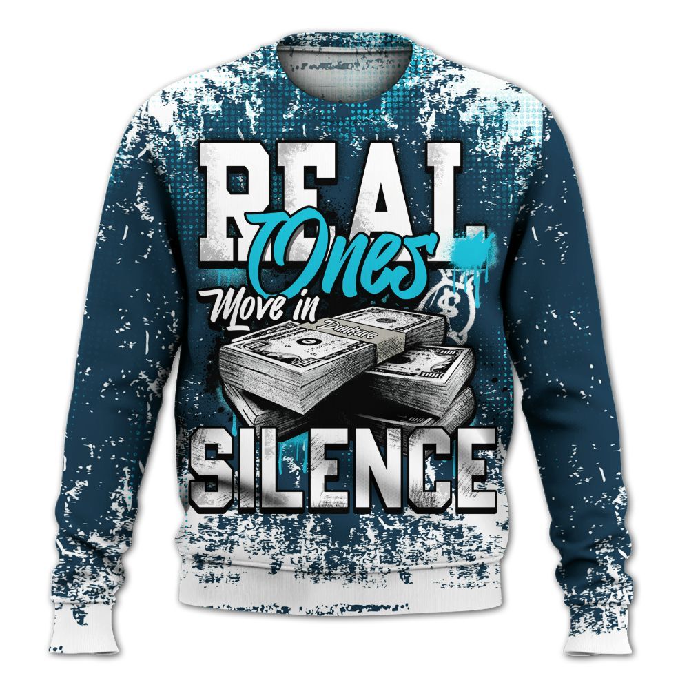 Sweatshirt To Match Air Navy Baltic Blue - Move In Silence Money Street Retro All Over Print