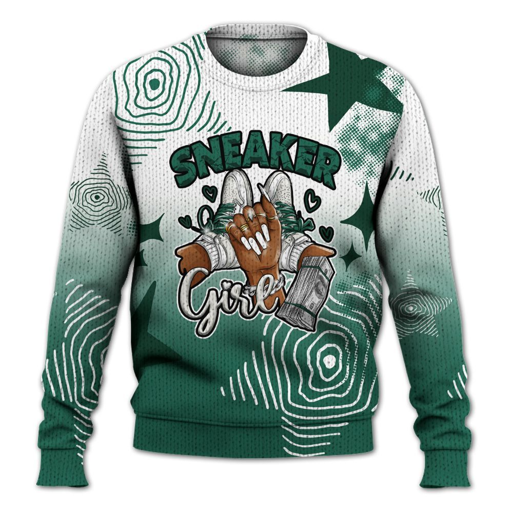 Knitted Sweater To Match Oxidized Green 4s - Sneakerz Girlz Unique Starz