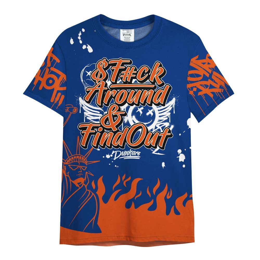 Shirt To Match Mid Knicks 1s - Graphic Fck Around Find Out All Over Print