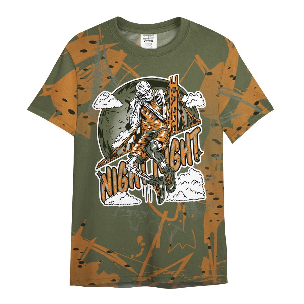 Shirt To Match Olive 5s - Seeya Skeleton Messyz All Over Print