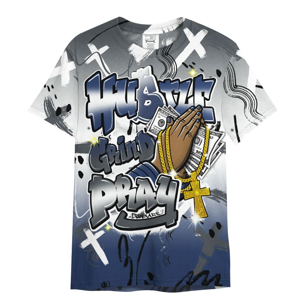 Shirt To Match Retro Flint 13s - Money Hustle Grind Pray All Over Print