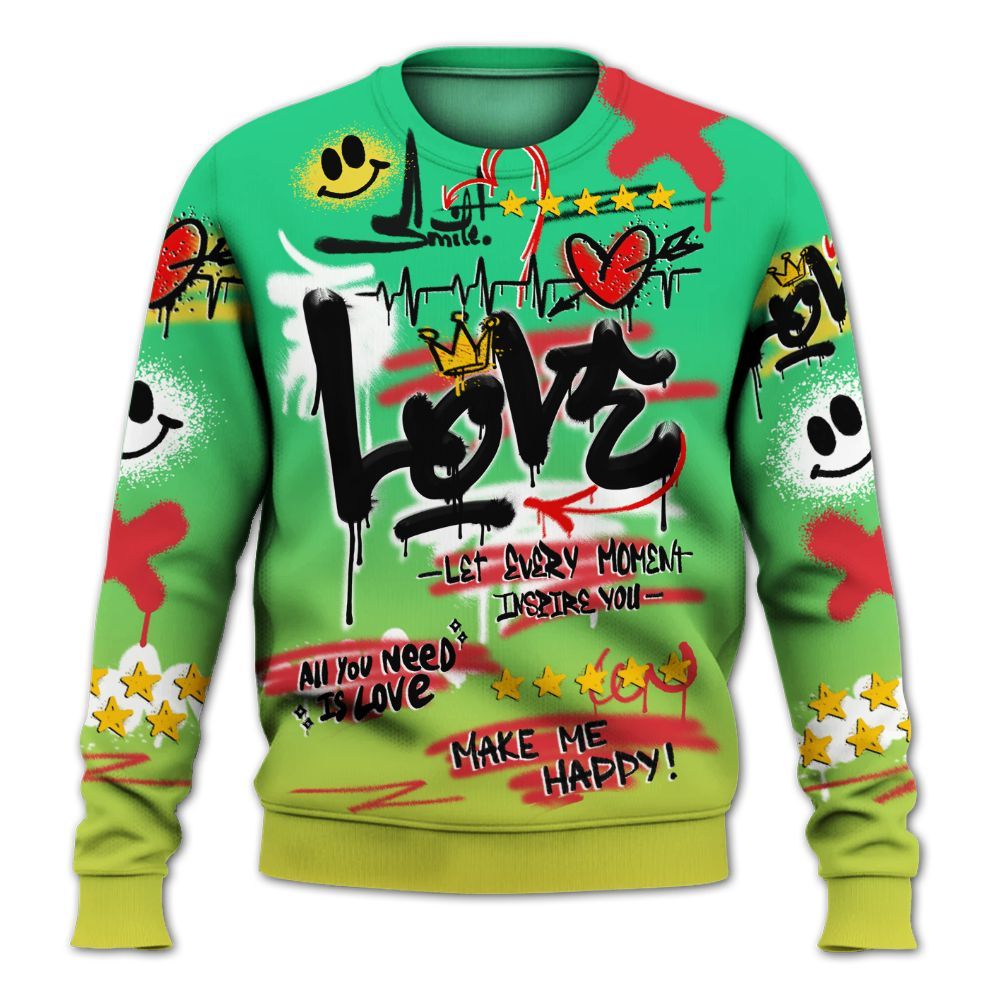 Sweatshirt To Match Ja 3 Jurassic Park Explorer - Happy Love Beats Graffiti Streetwear All Over Print