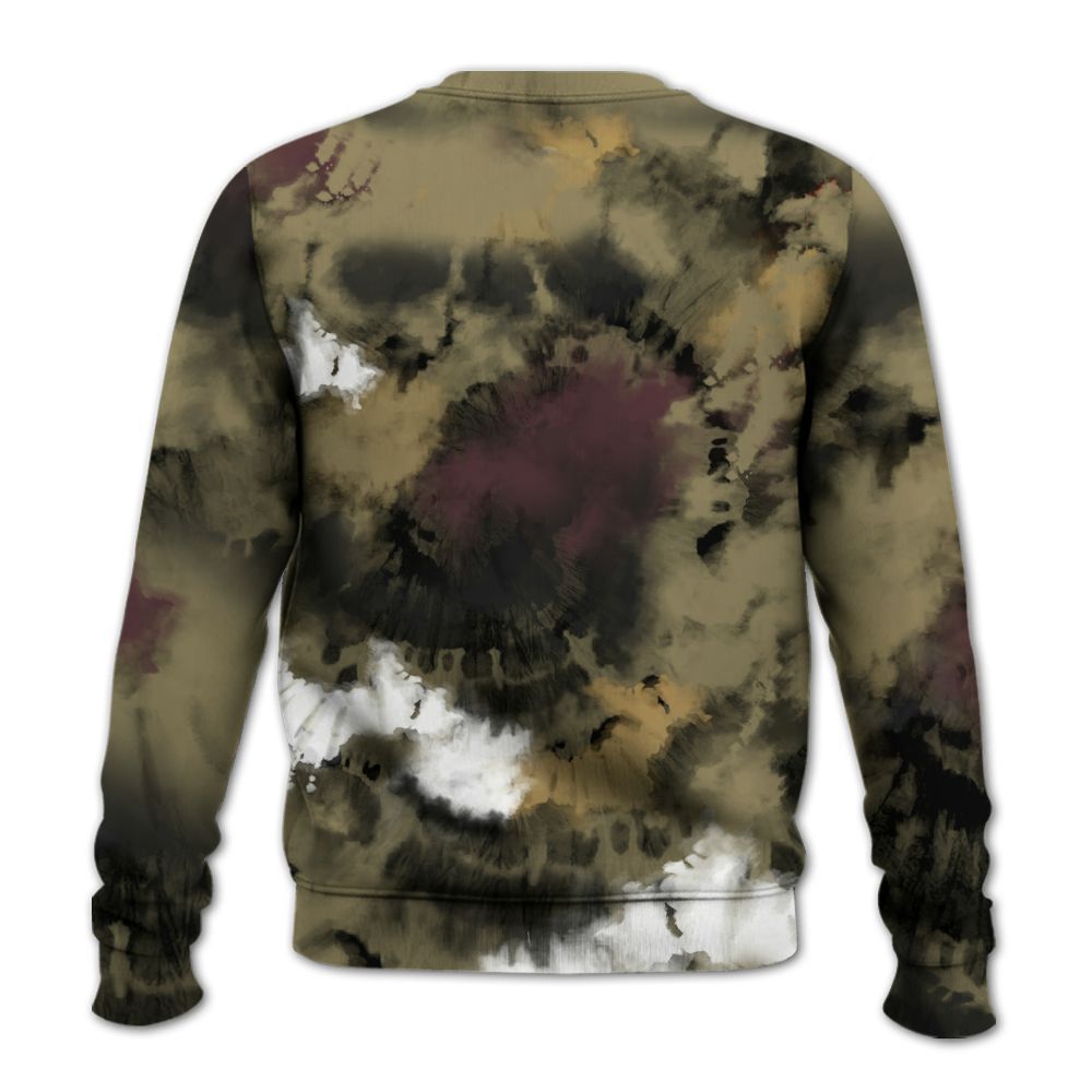 Sweatshirt To Match Black Olive 7s - God Blessed Tie Dye All Over Print