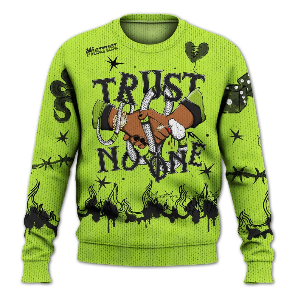 Knitted Sweater To Match Air Force 1 Low Dance Volt - Trust No One Snake-Bite Doodle Crayon