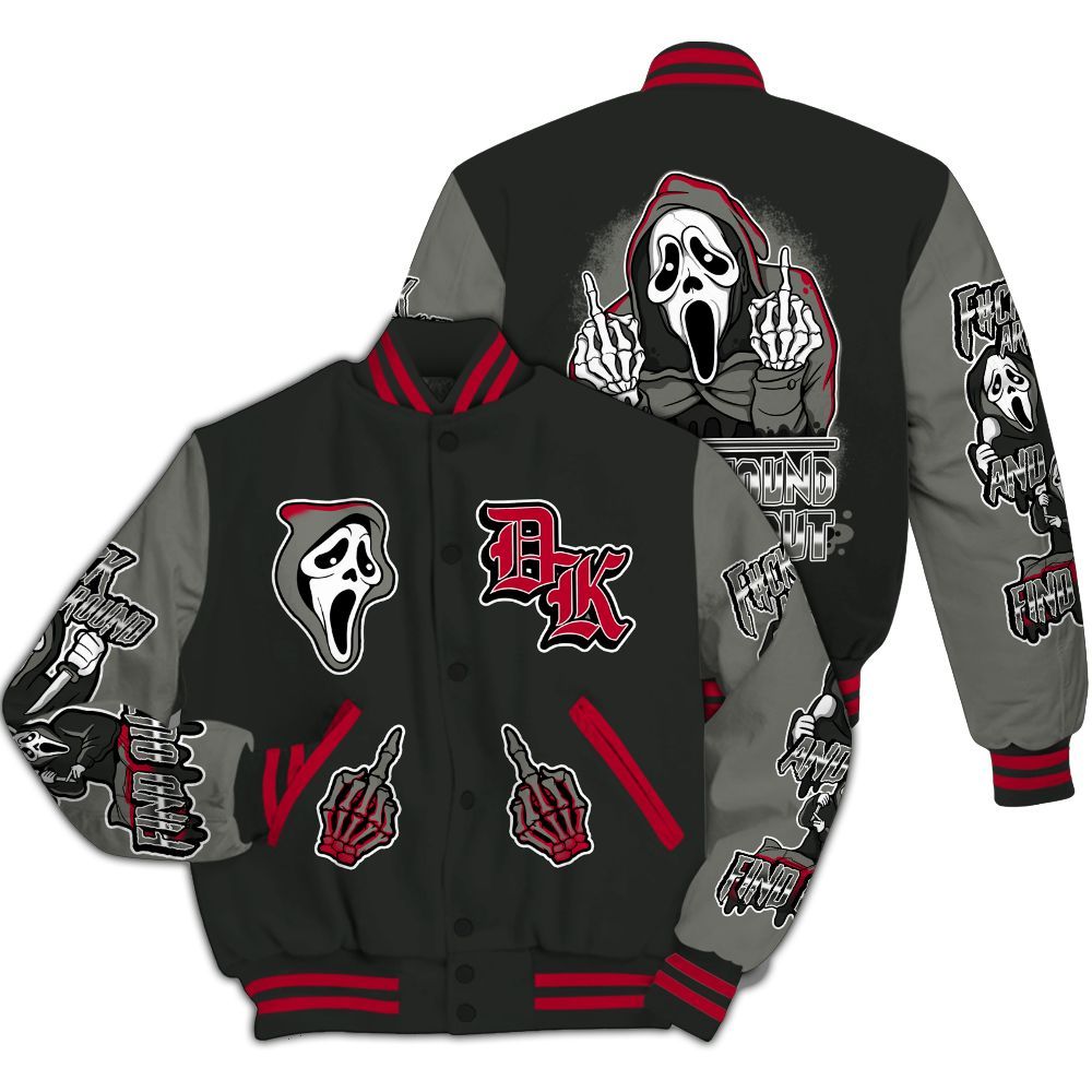 Varsity Jacket To Match Shadow 2025 10s - F#CK And Find Out Graphic All Over Print