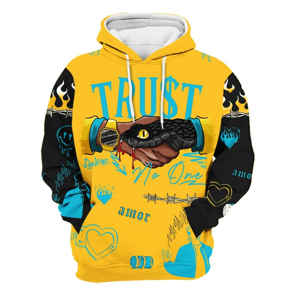 Hoodie To Match Retro Aqua 5s - Snake Trust No One All Over Print