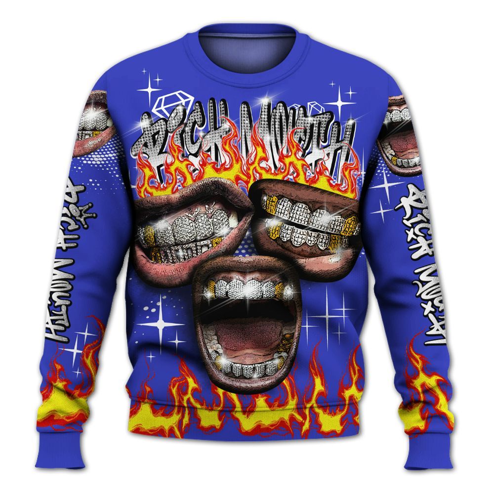 Sweatshirt To Match Retro Black Concord 12s - Rich Mouth Fire Rap Retro 90s All Over Print