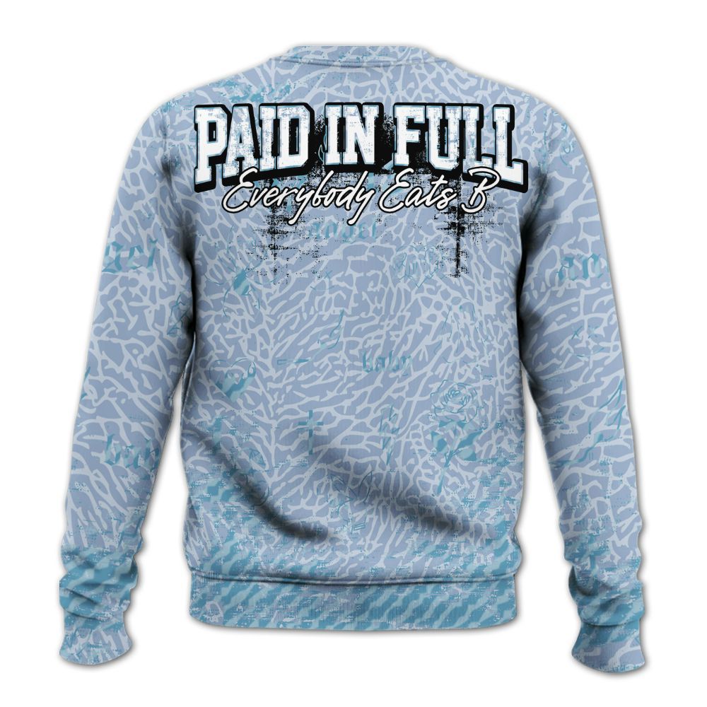 Sweatshirt To Match Denim Pink Glow 3s - Paid In Full Money All Over Print
