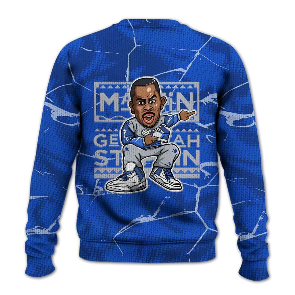 Knitted Sweater To Match Air Foamposite One Royal - Get Tag Sneakers Steppin' Graphic Crack
