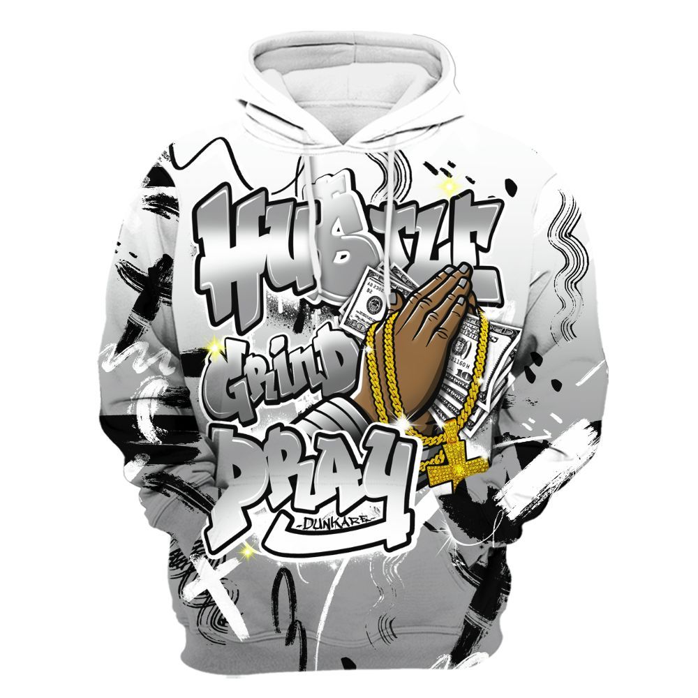 Hoodie To Match Retro Stealth 12s - Money Hustle Grind Pray All Over Print