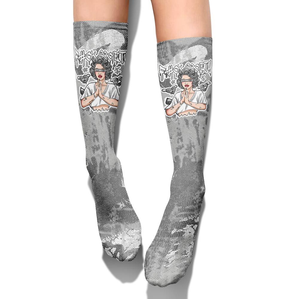 Sock To Match Retro Wet Cement 4s - F#ck Xociety