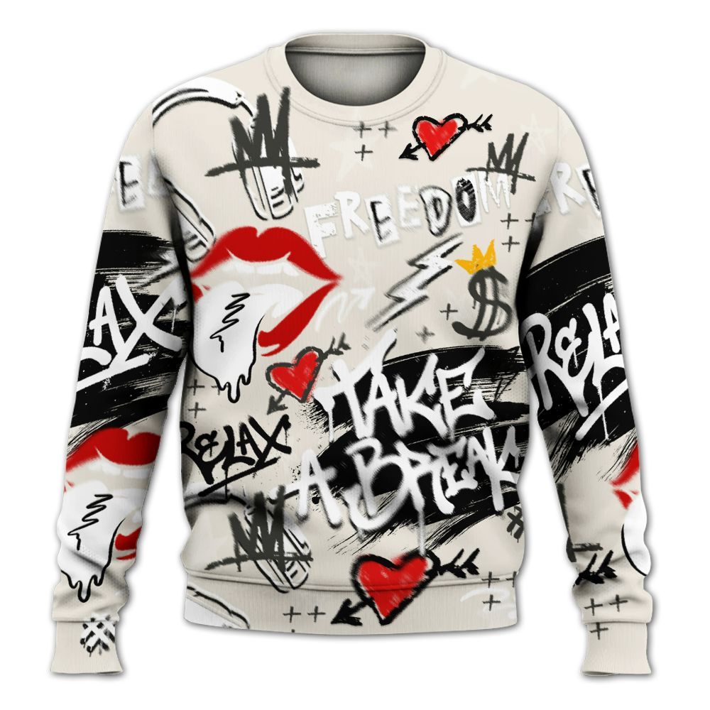 Sweatshirt To Match Air Max Plus Moonlight Swarovski - Take Break Freedom Graffiti Streetwear All Over Print