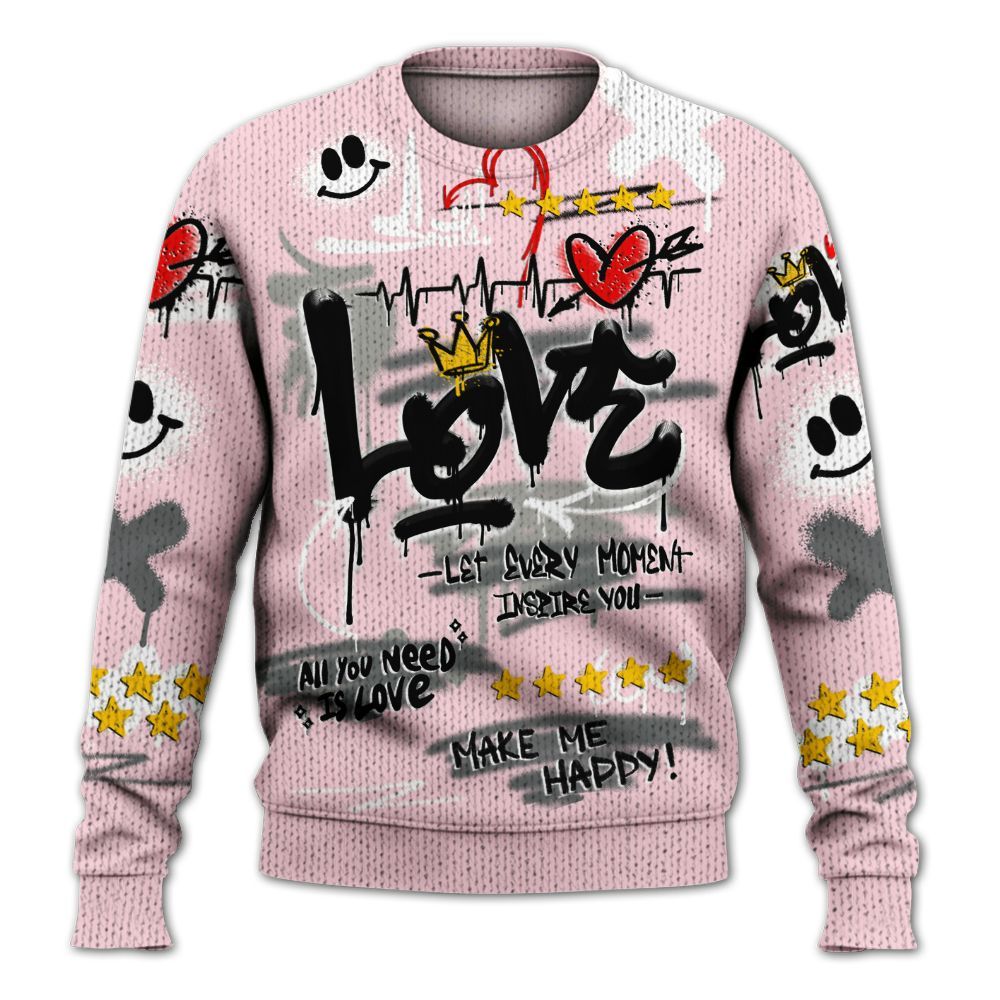 Sweater To Match Air Max 95 Pink Foam 2025 - Happy Love Beats Graffiti Graphic