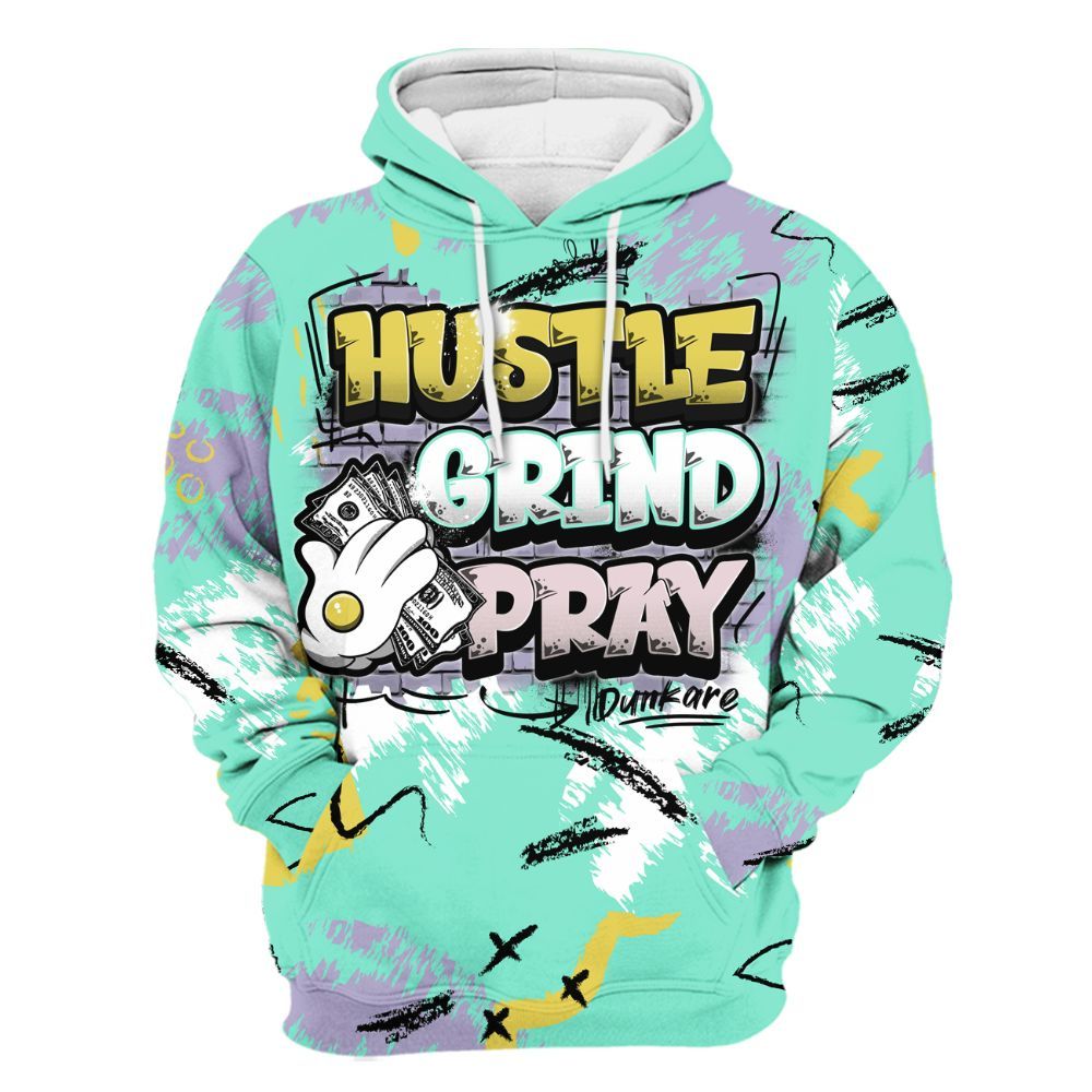 Hoodie To Match Dunk Low Easter 2026 - Hustle Grind Pray Graphic Street Style All Over Print