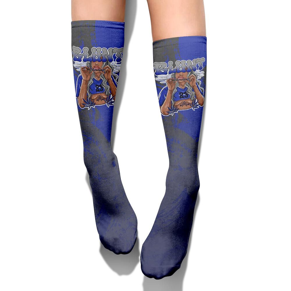 Sock To Match Air Max Plus Black Racer Blue - Bluntz Unique Circle Splash