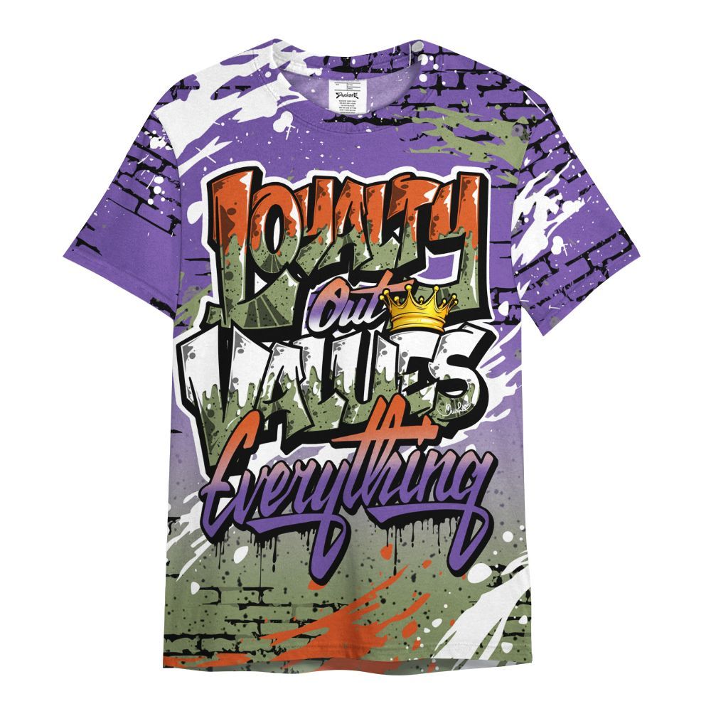 Shirt To Match Canyon Purple 4s - Values Of Loyalty Drip All Over Print