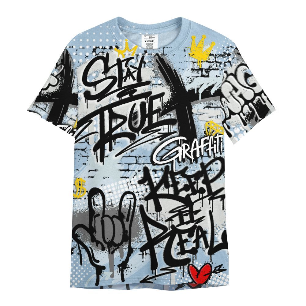 Shirt To Match Forget Me Not 4s - True It Real Graffiti Streetwear All Over Print