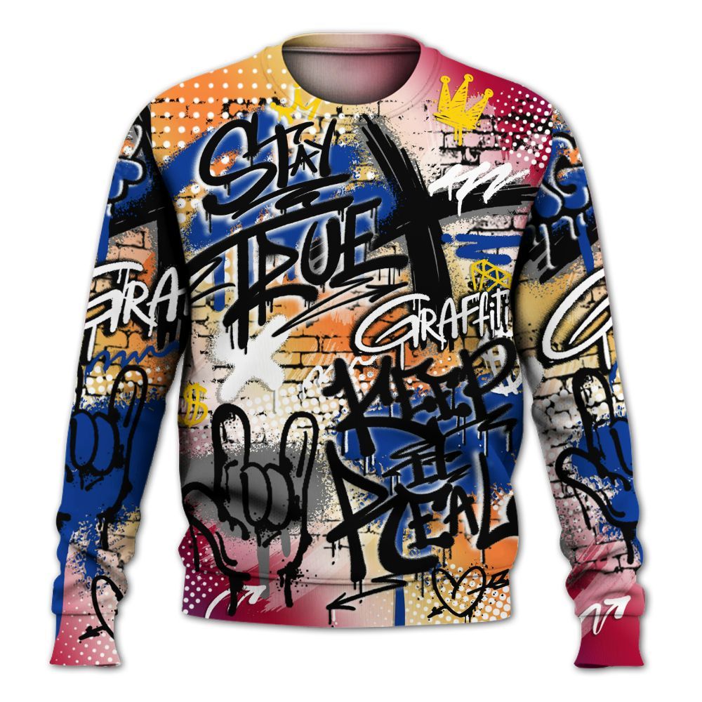 Sweatshirt To Match Air Griffey Max Los Angeles 1s - True It Real Graffiti Streetwear All Over Print