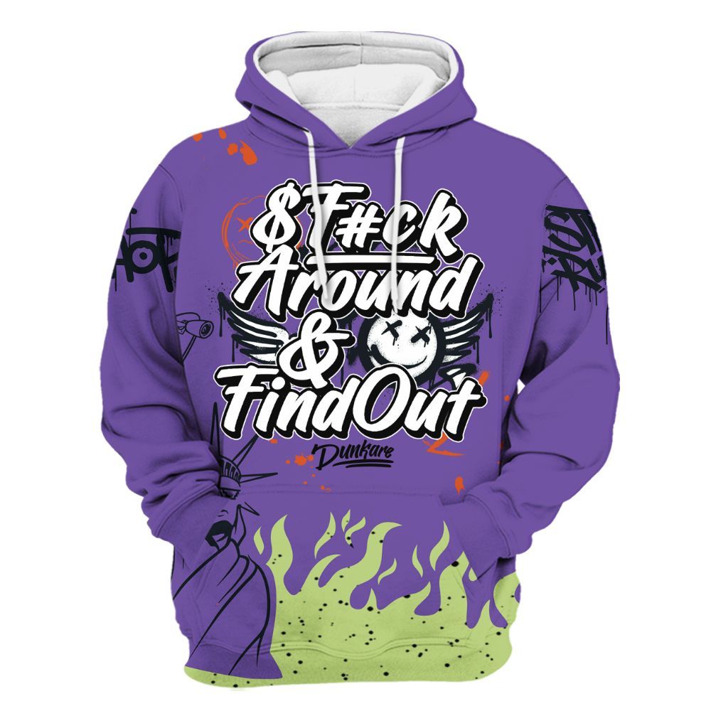 Hoodie To Match Canyon Purple 4s - Graphic Fck Around Find Out All Over Print
