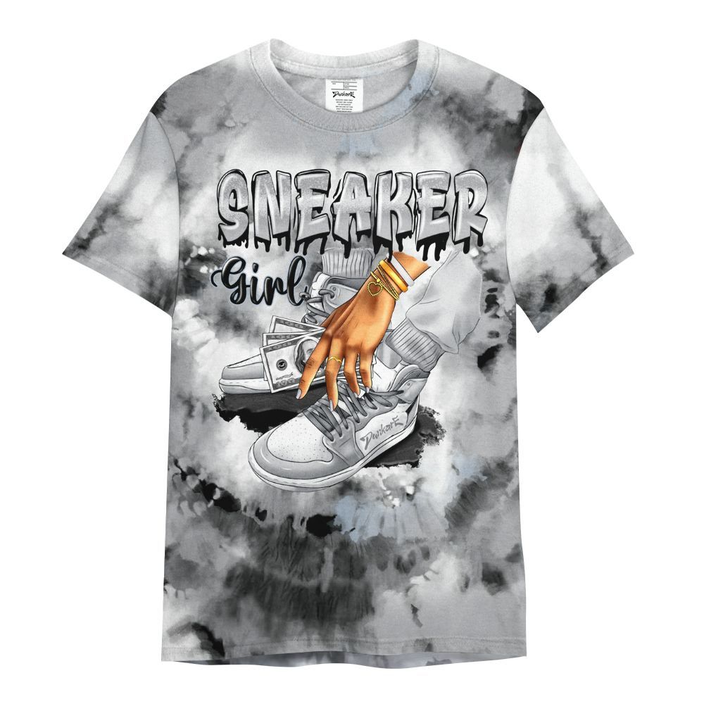 Shirt To Match Low OG Wolf Grey 1s - SNEAKER Girl Money Drip Tie Dye All Over Print