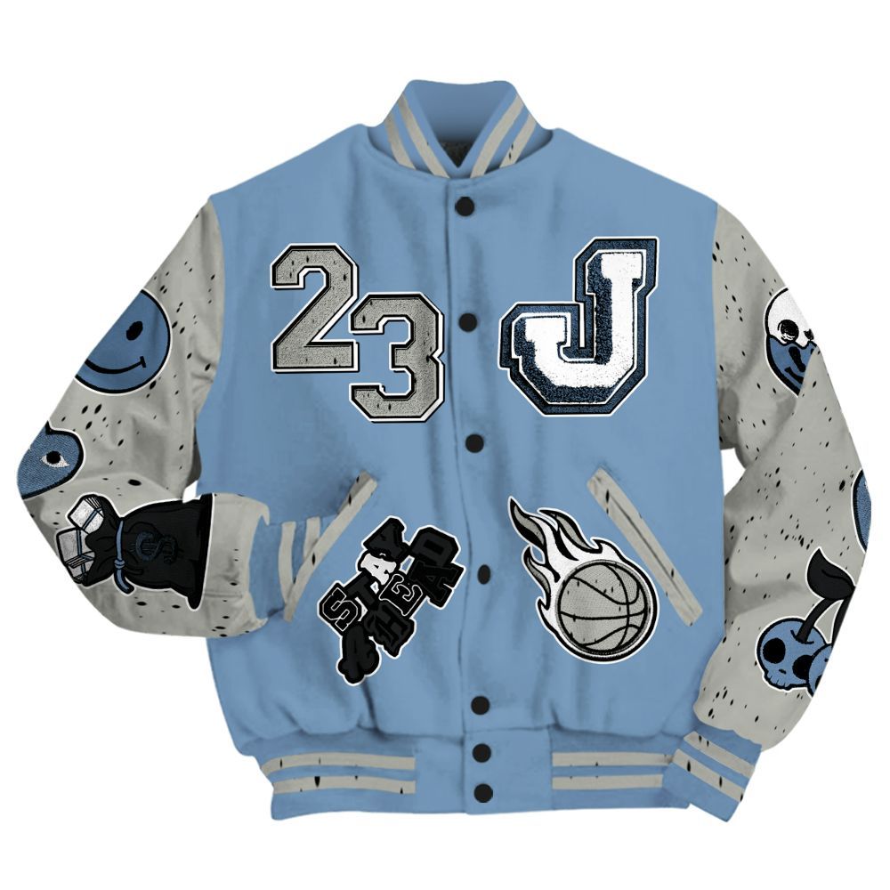 Varsity Jacket To Match University Blue 4s - Hustles Money Number 23 All Over Print