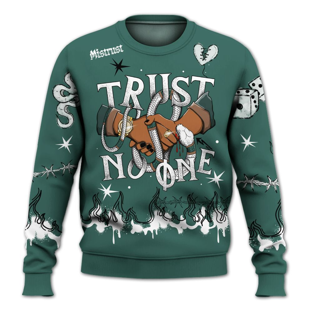 Sweatshirt To Match Low OG Oxidized Green 1s - Trust No One Snake-Bite Doodle Crayon All Over Print