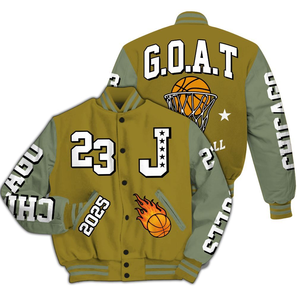 Varsity Jacket To Match Air Flightposite Metallic Gold - Chicago 23 Basketball All Over Print