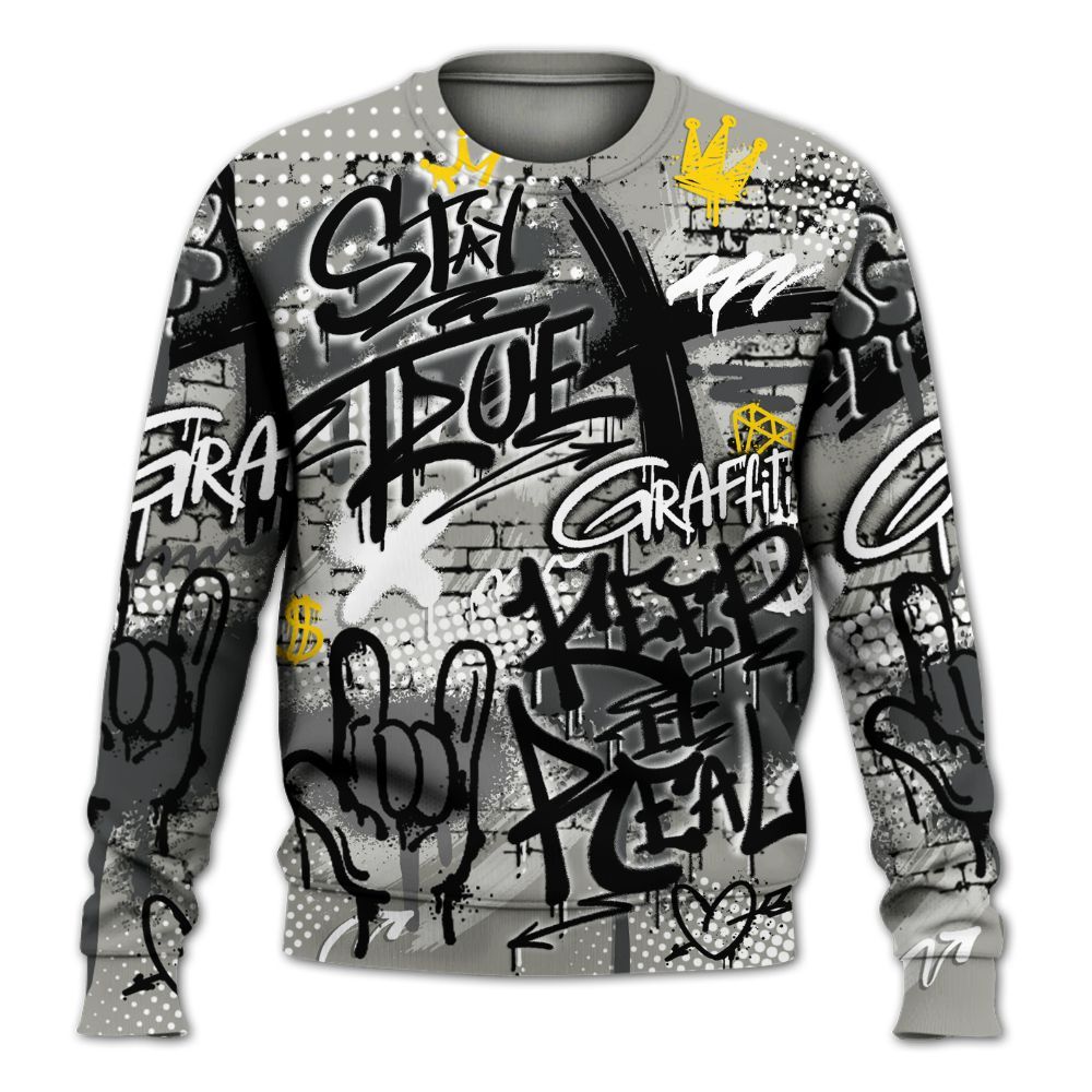 Sweatshirt To Match High Satin Shadow 1s - True It Real Graffiti Streetwear All Over Print