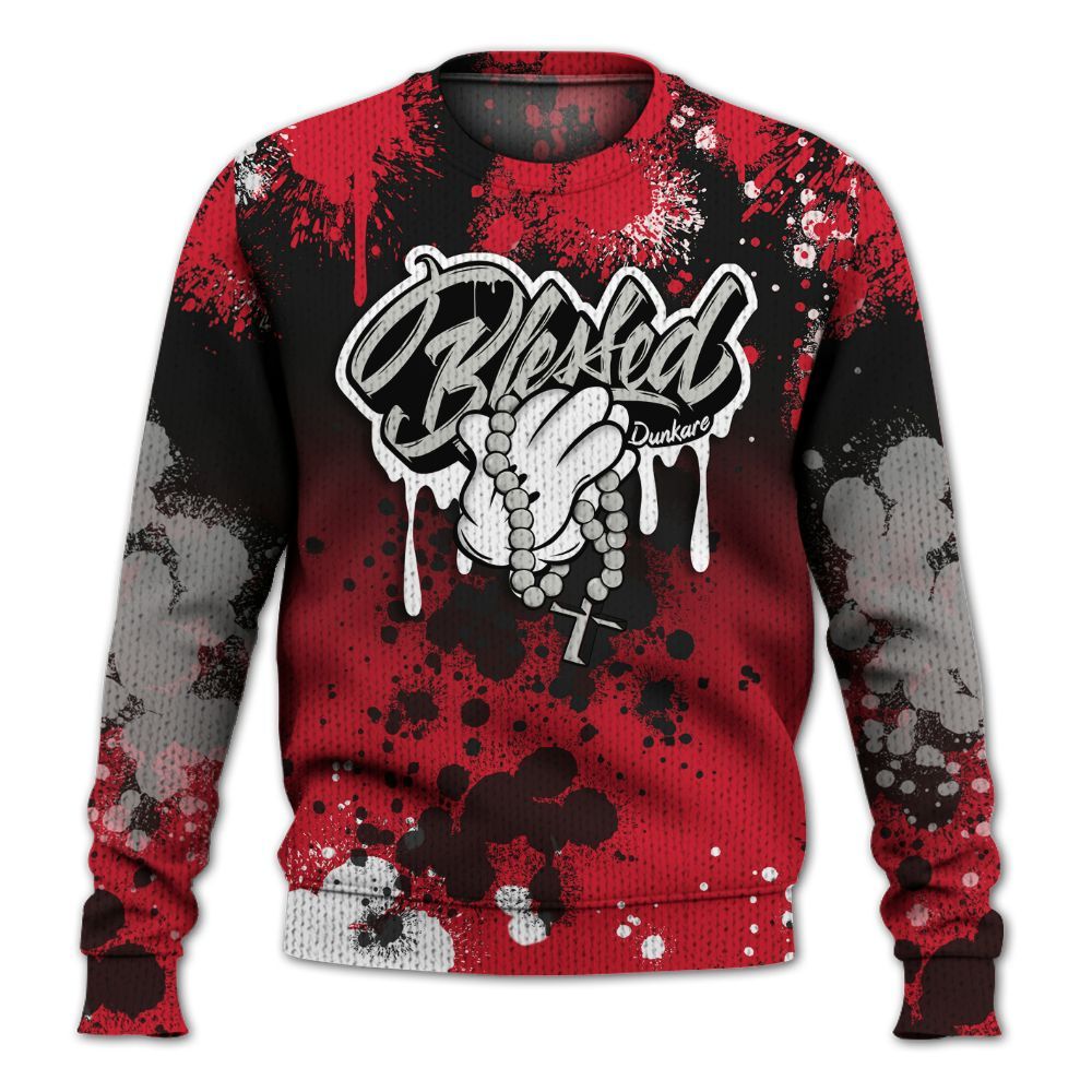 Sweater To Match Flight Club 4s - God Blessed Ink Drip Graphic