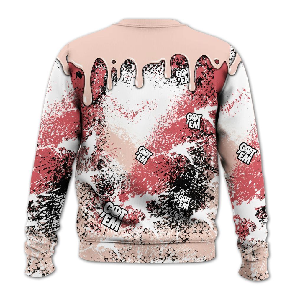 Sweatshirt To Match Washed Coral 2s Shirt, Dripping 23 Drip All Over Print
