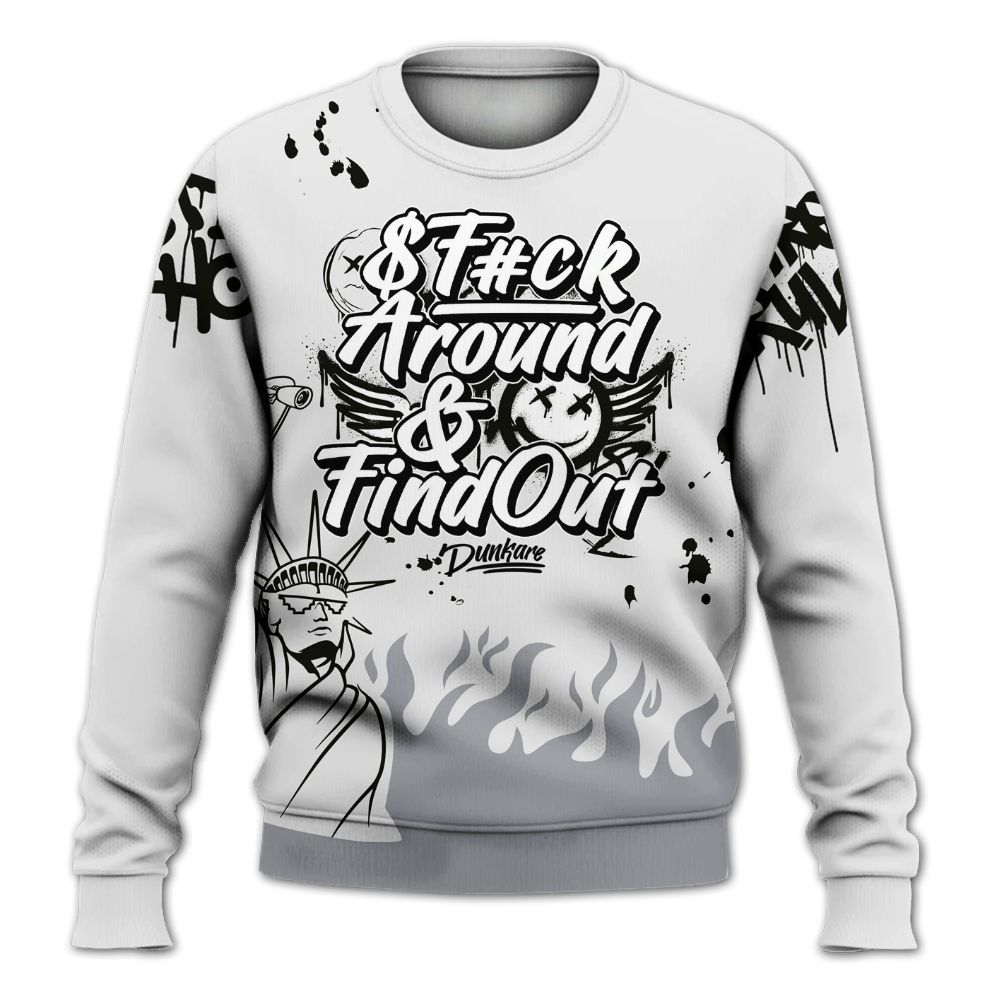 Sweatshirt To Match Baroque Brown 12s - Graphic Fck Around Find Out All Over Print