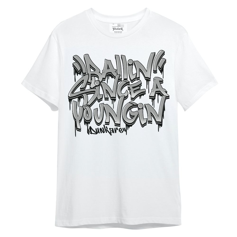 Shirt To Match Black Wolf Grey 12s - Ballin Since A Youngin Typo Unisex Shirt