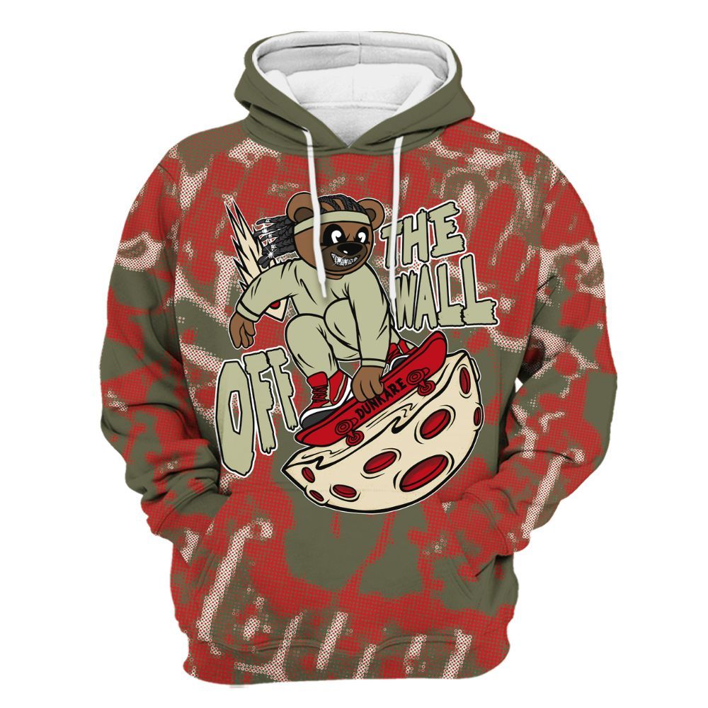 Hoodie To Match Low OG Medium Olive 1s - Quirky Bear Street All Over Print